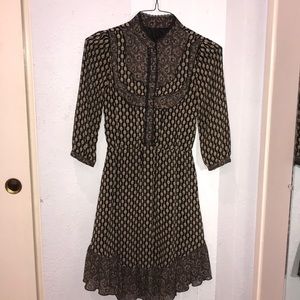 Black Flower Print Dress